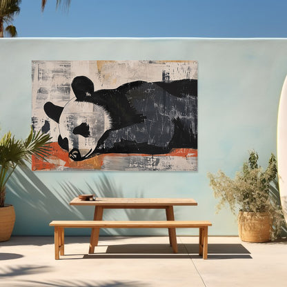 Beer rustend op abstracte achtergrond tuinposter