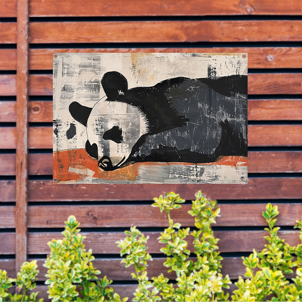 Beer rustend op abstracte achtergrond tuinposter