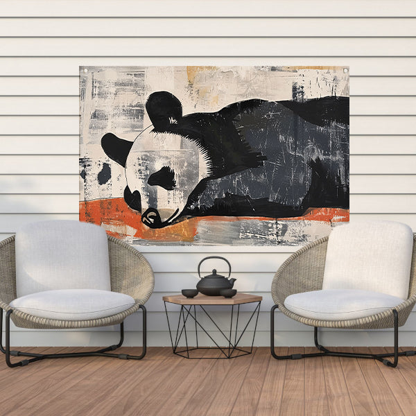 Beer rustend op abstracte achtergrond tuinposter