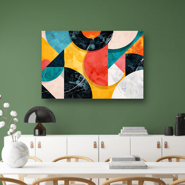 Kleurrijke Geometrische Abstracte Compositie canvas