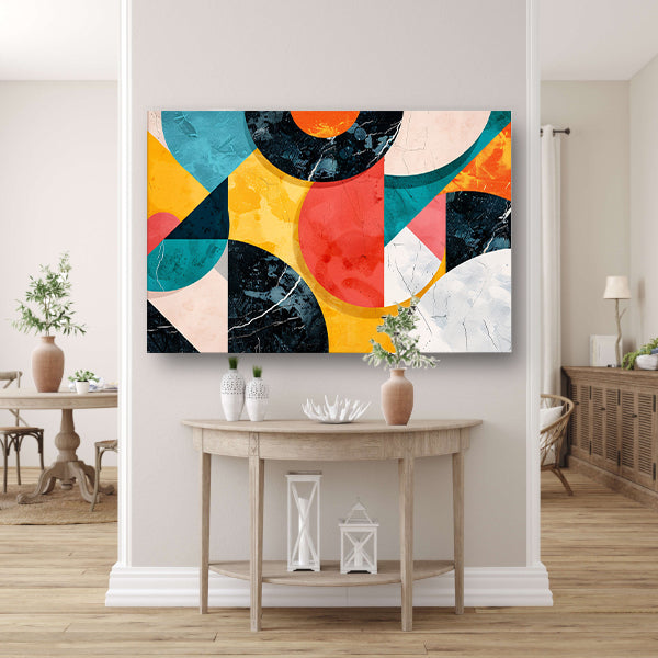 Kleurrijke Geometrische Abstracte Compositie canvas