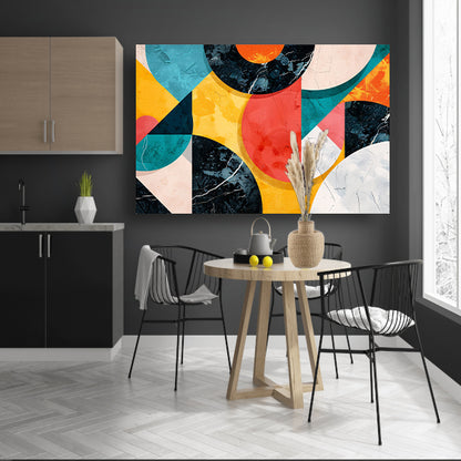 Kleurrijke Geometrische Abstracte Compositie canvas