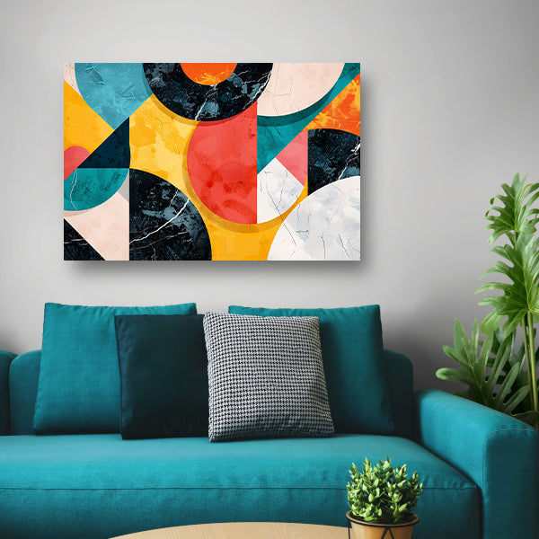 Kleurrijke Geometrische Abstracte Compositie canvas