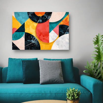 Kleurrijke Geometrische Abstracte Compositie canvas