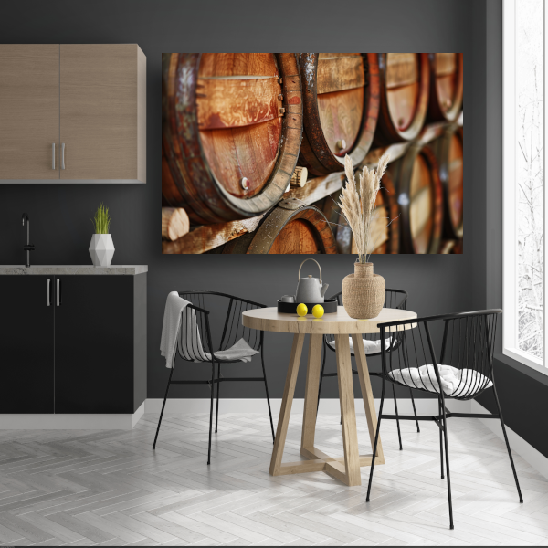 Minimalistische Houten Vaten Stapel canvas