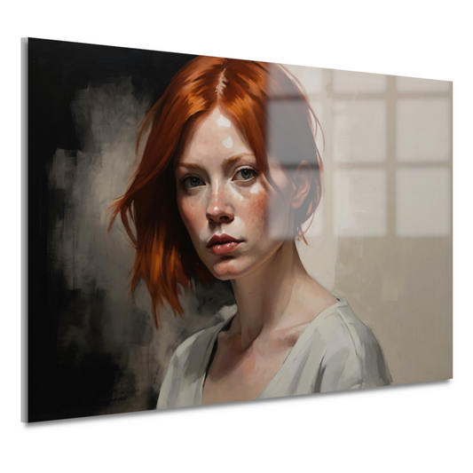 Intense Blik van een Roodharige Schoonheid acrylglas