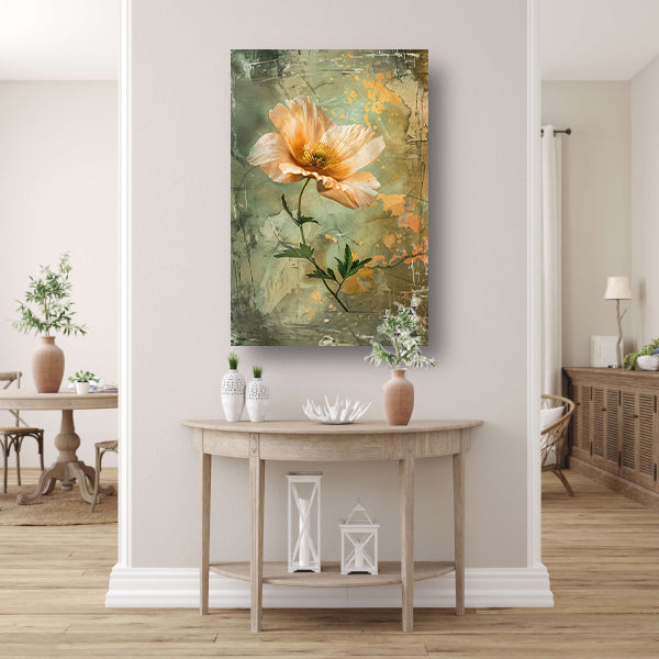 Prachtige bloem met vintage achtergrond canvas