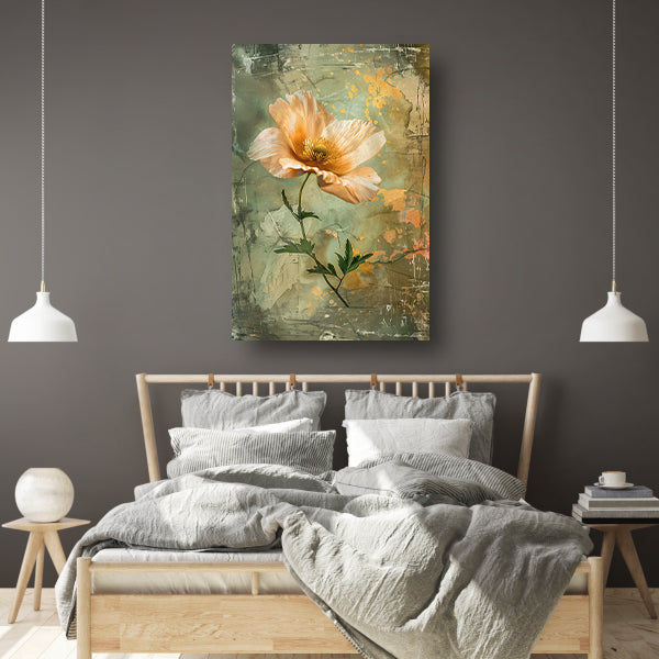 Prachtige bloem met vintage achtergrond canvas