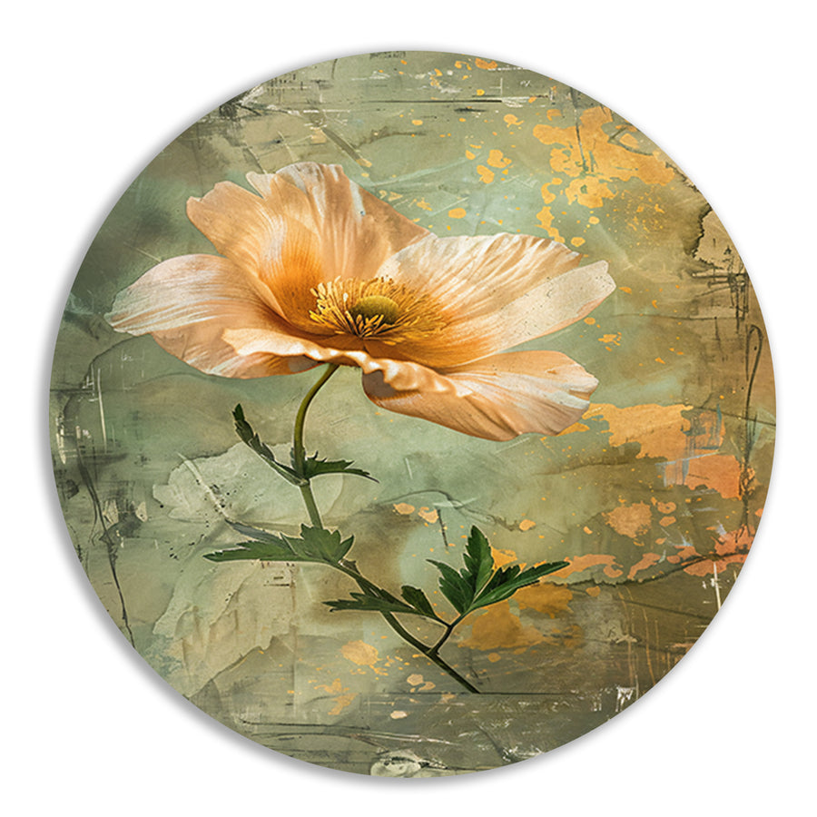 Prachtige bloem met vintage achtergrond forex muurcirkel