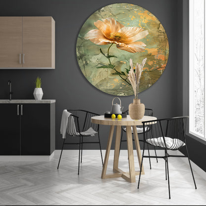 Prachtige bloem met vintage achtergrond aluminium muurcirkel