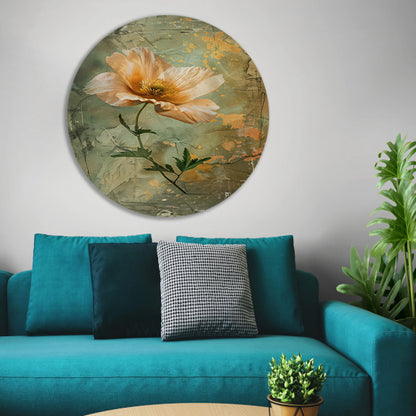Prachtige bloem met vintage achtergrond aluminium muurcirkel