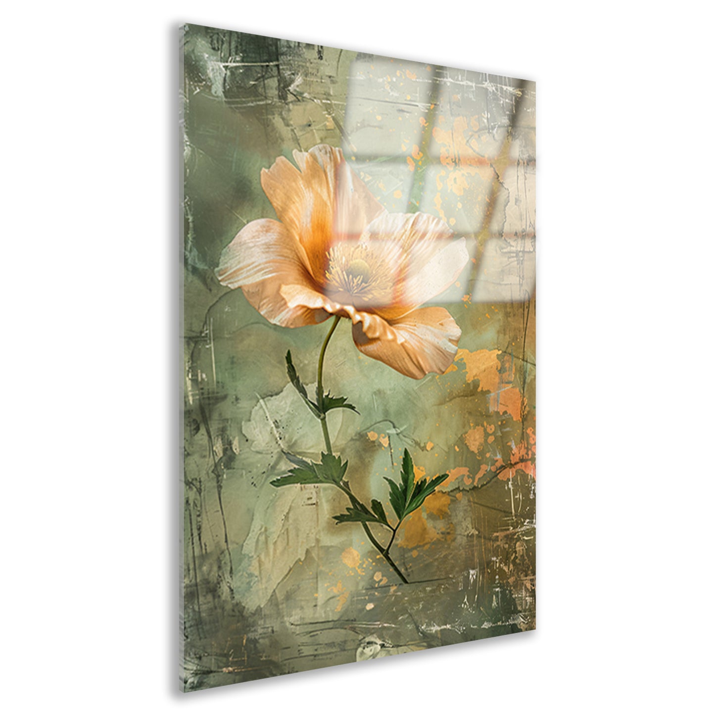 Prachtige bloem met vintage achtergrond acrylglas