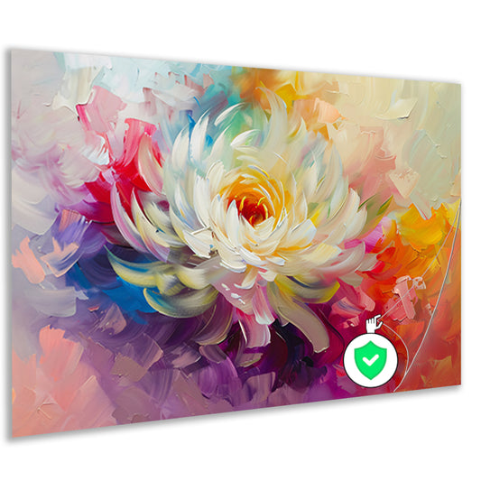 Abstract schilderij van kleurrijke bloem poster