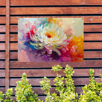 Abstract schilderij van kleurrijke bloem tuinposter