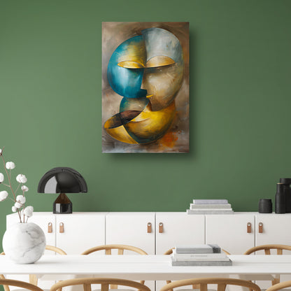 Abstracte moderne schilderij van een gezicht poster