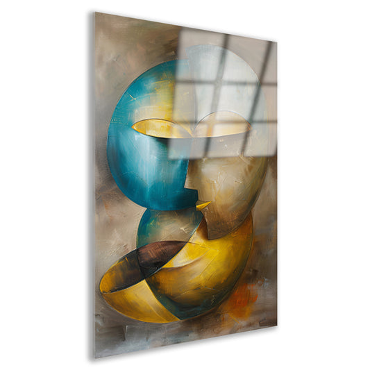 Abstracte moderne schilderij van een gezicht acrylglas