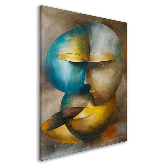 Abstracte moderne schilderij van een gezicht canvas