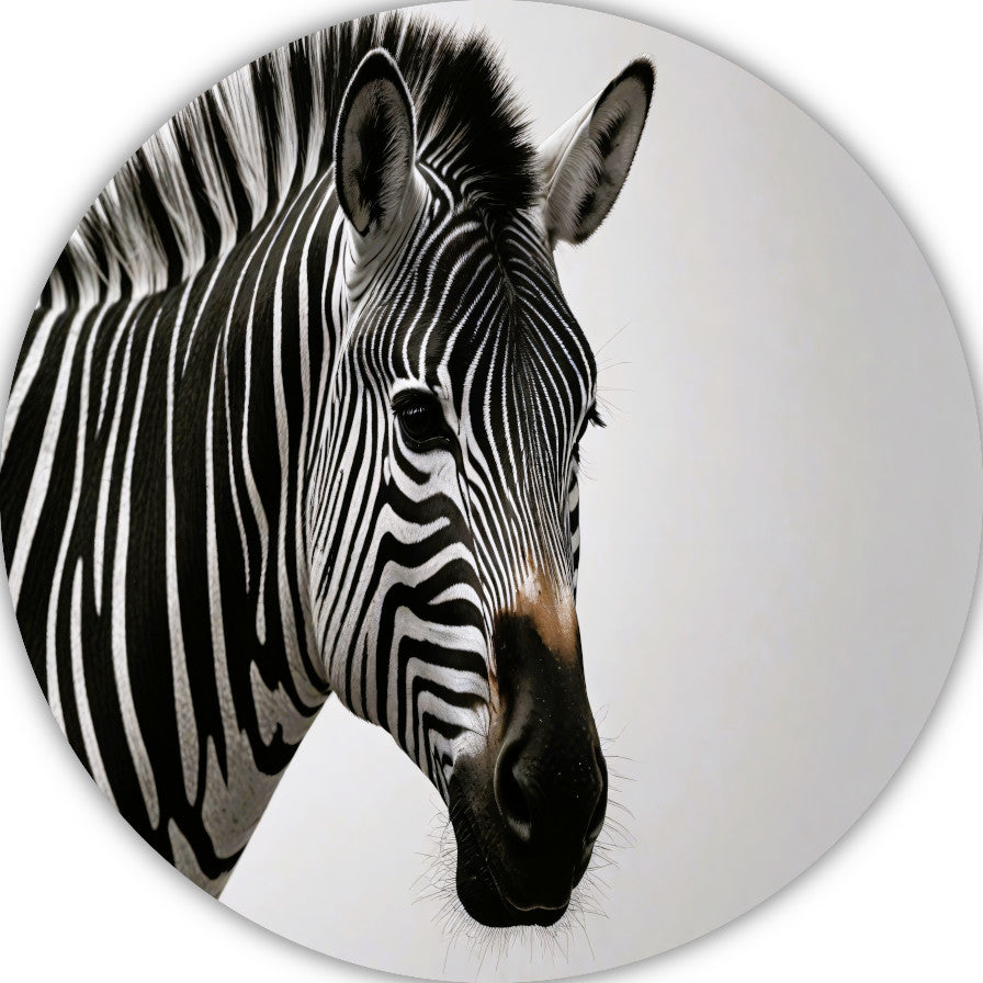 Minimalistisch Zebra Portret in Monochroom forex muurcirkel