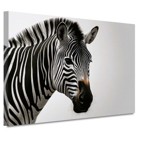 Minimalistisch Zebra Portret in Monochroom canvas