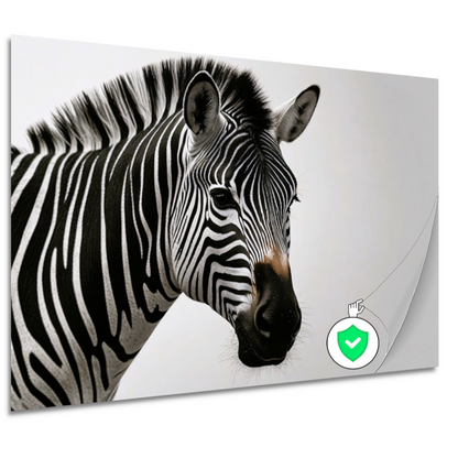 Minimalistisch Zebra Portret in Monochroom poster