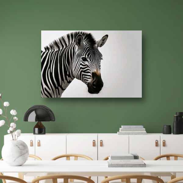 Minimalistisch Zebra Portret in Monochroom poster
