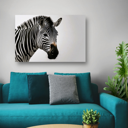Minimalistisch Zebra Portret in Monochroom poster