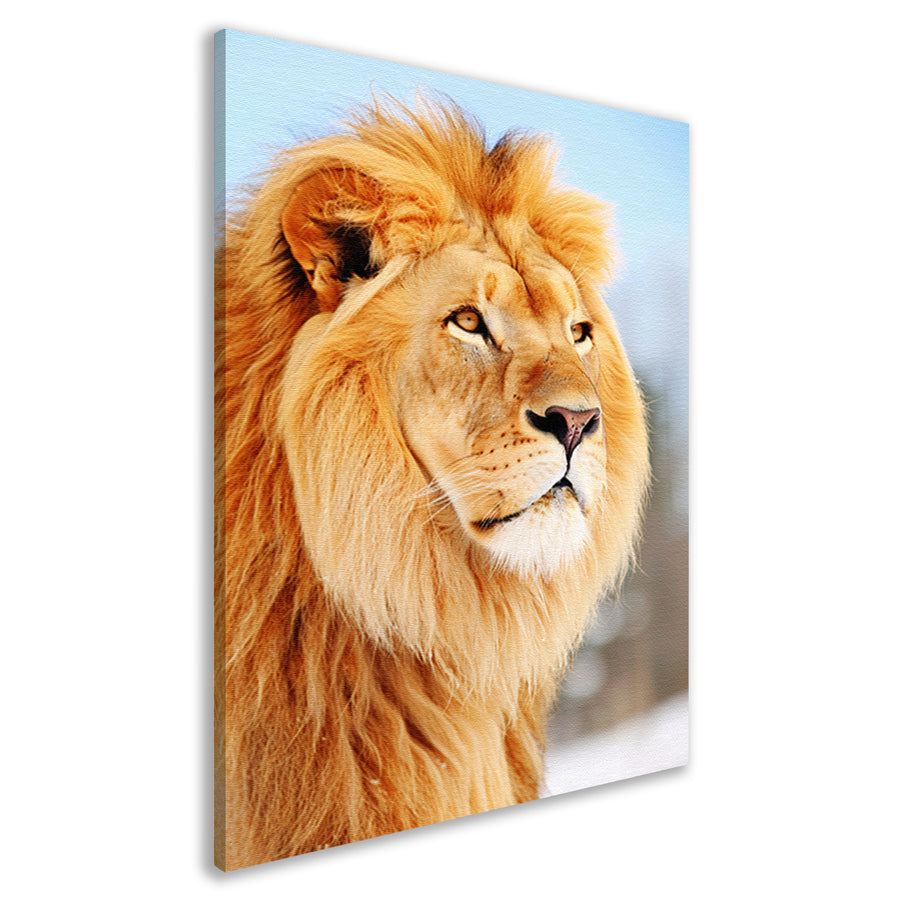 Realistische schildering van majestueuze leeuw canvas