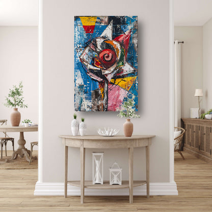 Abstract schilderij van kleurrijke roos acrylglas