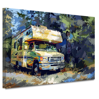 Campervakantie in de natuur canvas