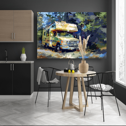 Campervakantie in de natuur canvas