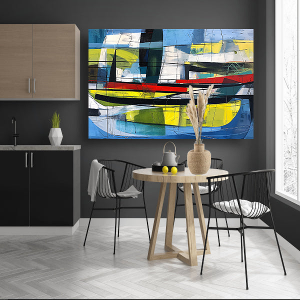 Abstracte kleurrijke kunst voor moderne ruimtes acrylglas