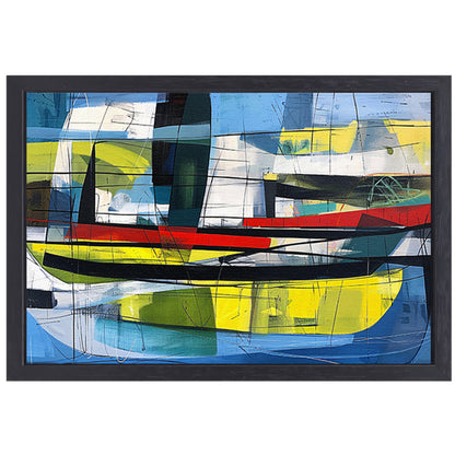 Abstracte kleurrijke kunst voor moderne ruimtes canvas met baklijst