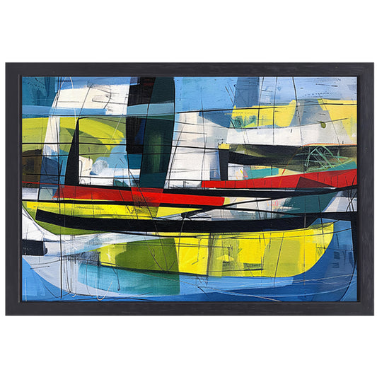 Abstracte kleurrijke kunst voor moderne ruimtes canvas met baklijst
