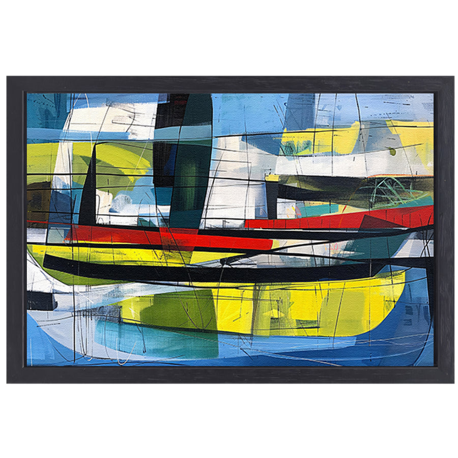 Abstracte kleurrijke kunst voor moderne ruimtes canvas met baklijst