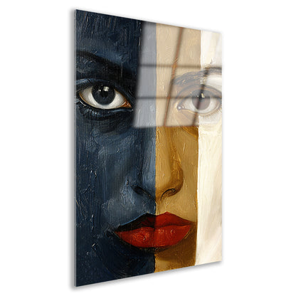 Abstract portret met sterke contrasten acrylglas