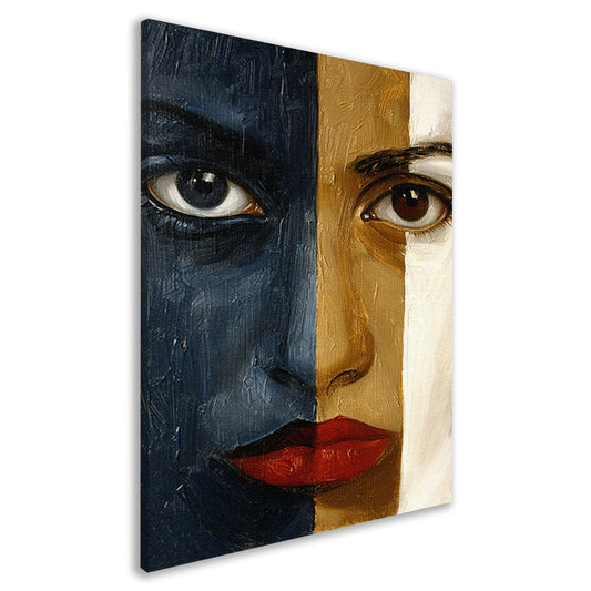 Abstract portret met sterke contrasten canvas