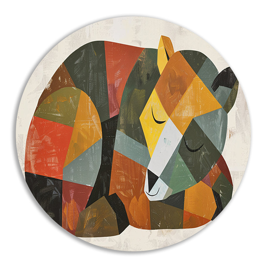 Abstracte slapende beer in geometrische vormen   forex muurcirkel