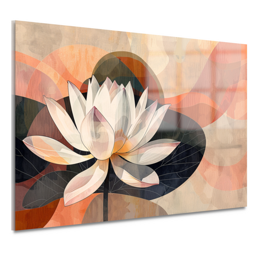 Abstracte Lotusbloem in Kubistische Stijl acrylglas