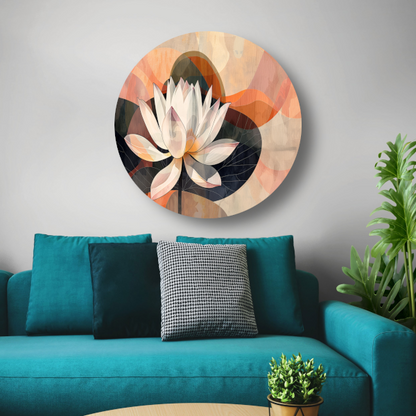 Abstracte Lotusbloem in Kubistische Stijl forex muurcirkel