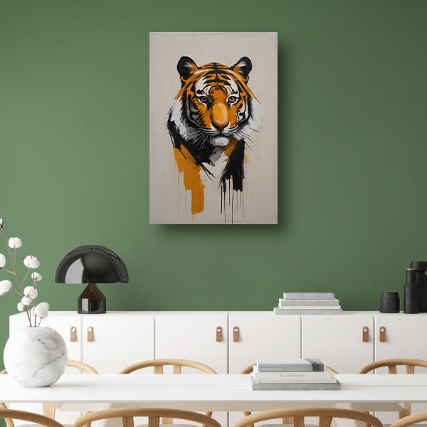 Abstracte Tijger in Moderne Kunstuitdrukking poster