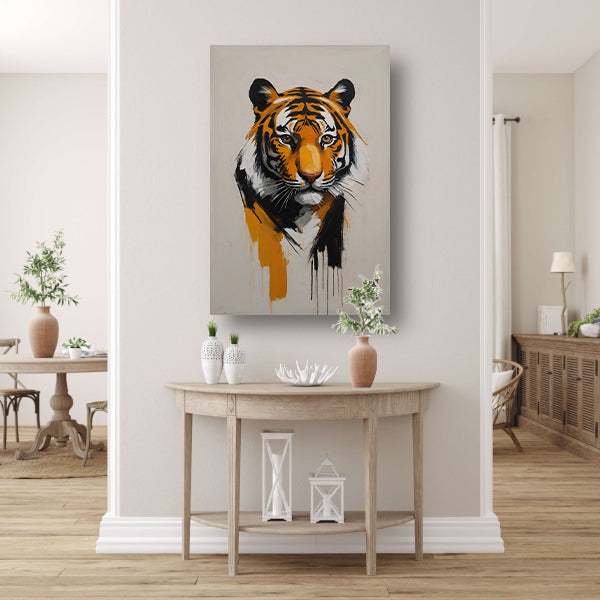 Abstracte Tijger in Moderne Kunstuitdrukking poster