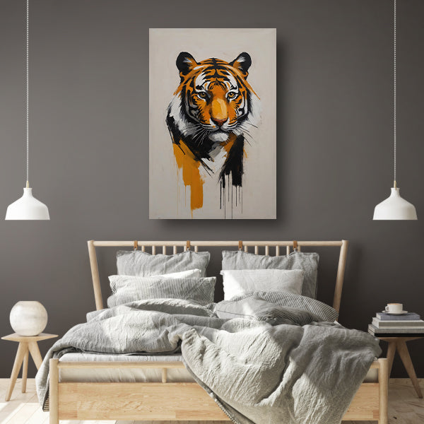 Abstracte Tijger in Moderne Kunstuitdrukking poster