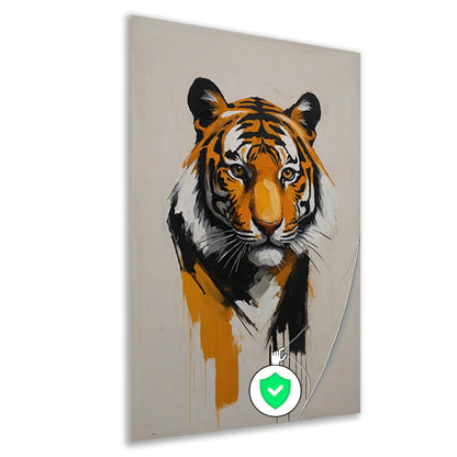 Abstracte Tijger in Moderne Kunstuitdrukking poster