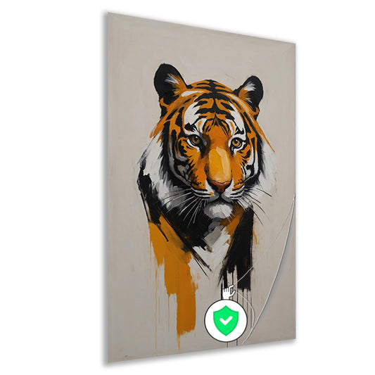 Abstracte Tijger in Moderne Kunstuitdrukking poster
