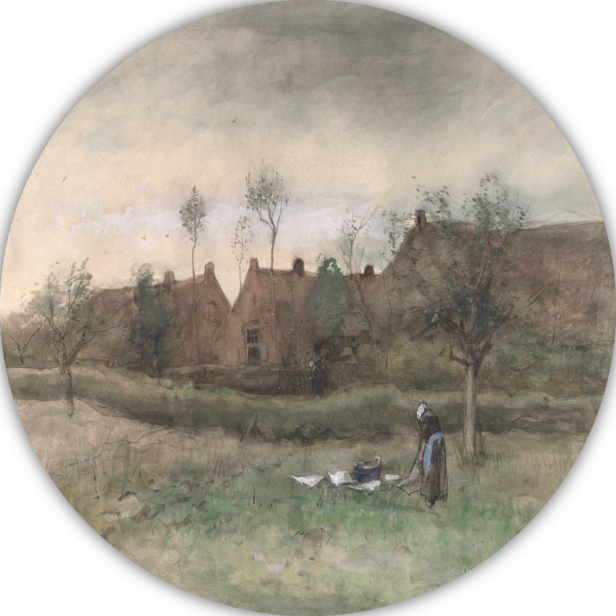 Bleekveldje - Anton Mauve aluminium muurcirkel