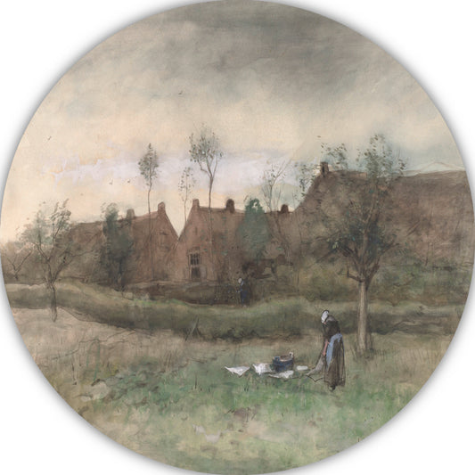 Bleekveldje - Anton Mauve aluminium muurcirkel