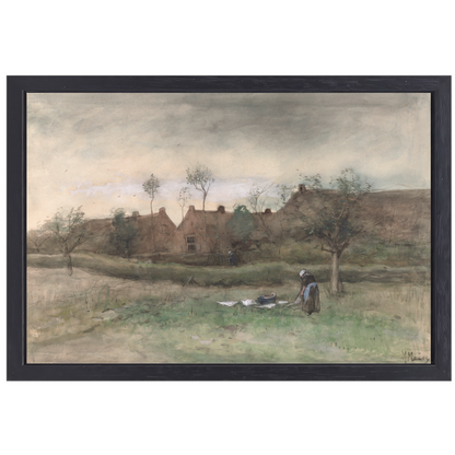 Bleekveldje - Anton Mauve canvas met baklijst