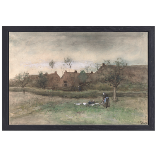 Bleekveldje - Anton Mauve canvas met baklijst