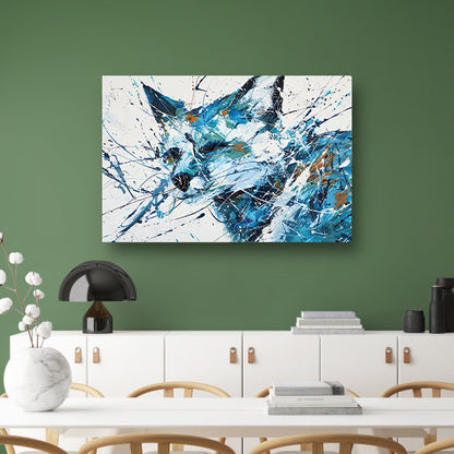 Abstract schilderij van een dynamische vos canvas