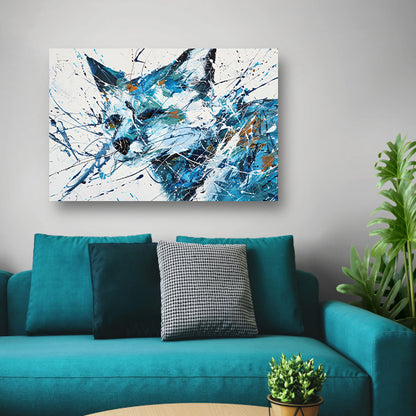 Abstract schilderij van een dynamische vos poster